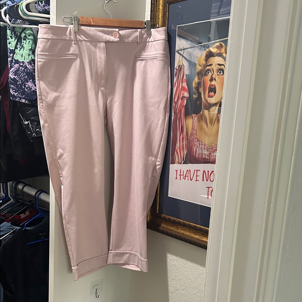 Betabrand Soft Pink Cropped Pants